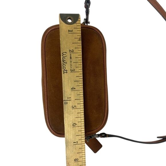 Coach Saddie All Stud Grommets Pouch small crossbody brown suede - Picture 9 of 16